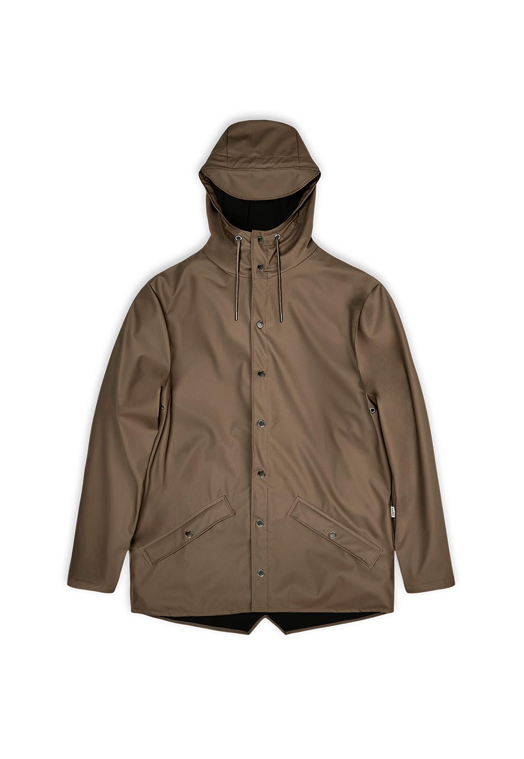 Dark Olive Green מעיל גשם עם כובע RAINS