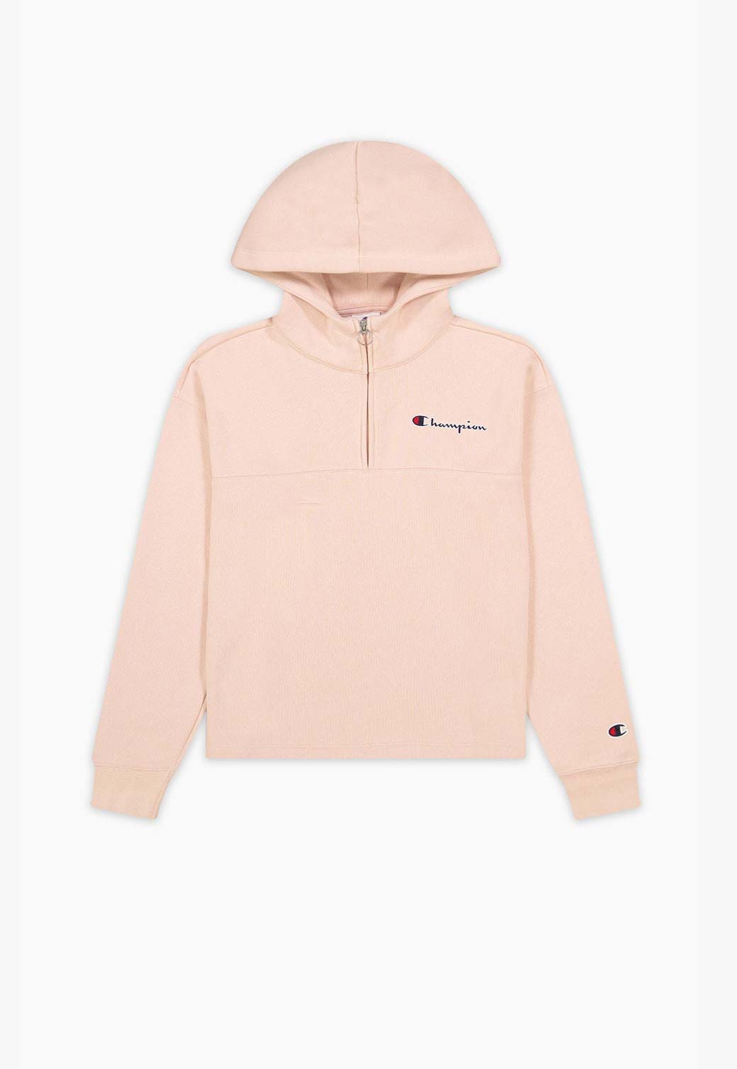 Seashell קפוצ'ון עם לוגו וסגירת רוכסן קצרה לנשים CHAMPION