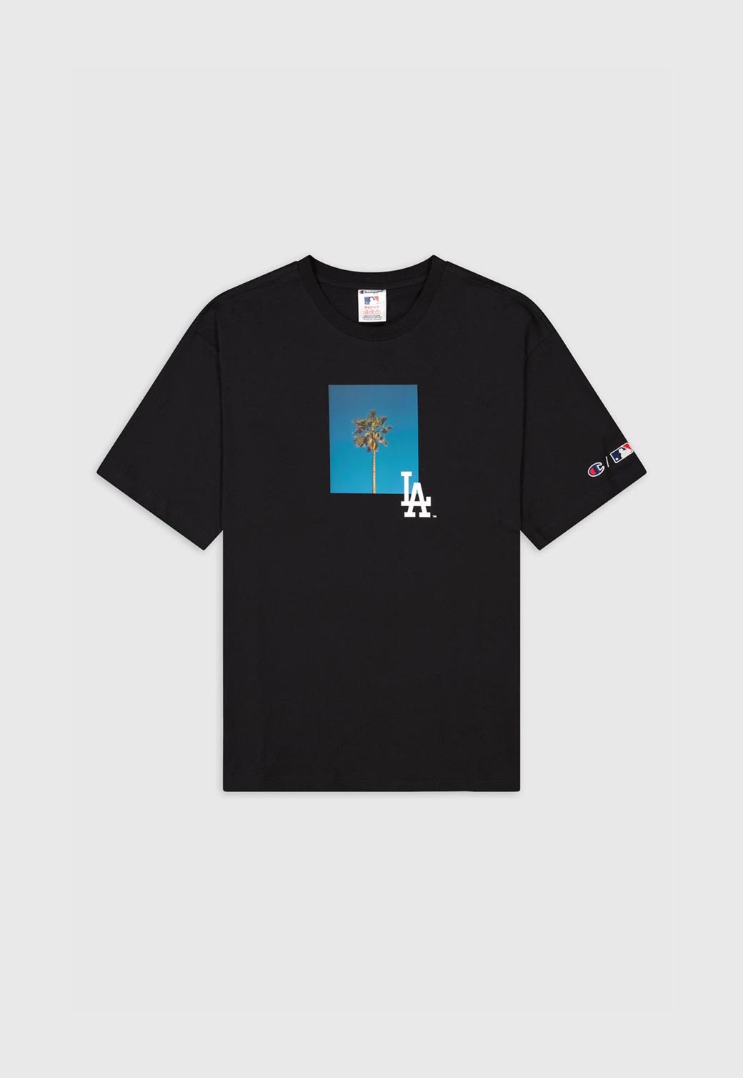 Black טי-שירט קצרה לגברים CHAMPION