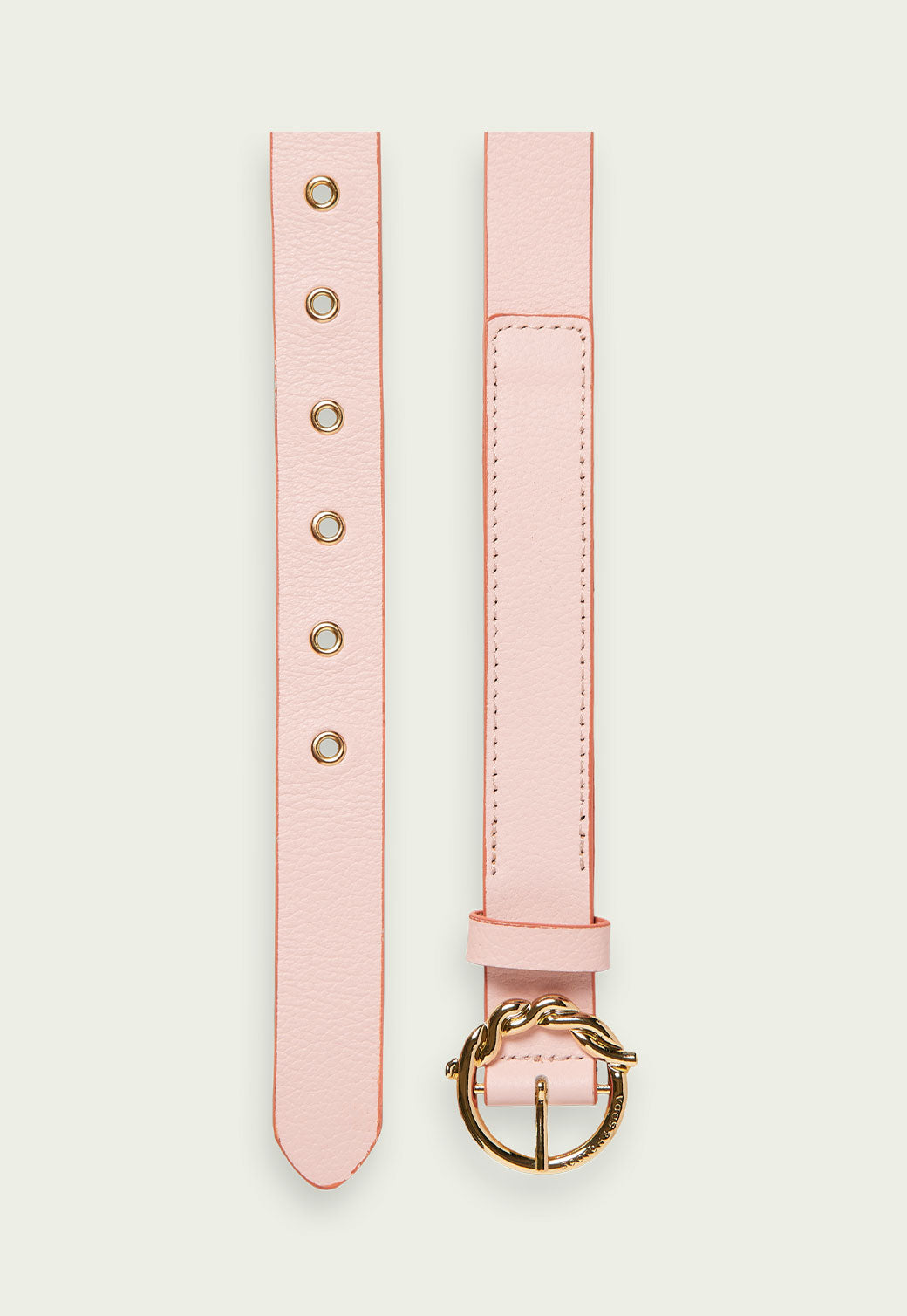 Antique White חגורת עור עם אבזם עגול SCOTCH & SODA