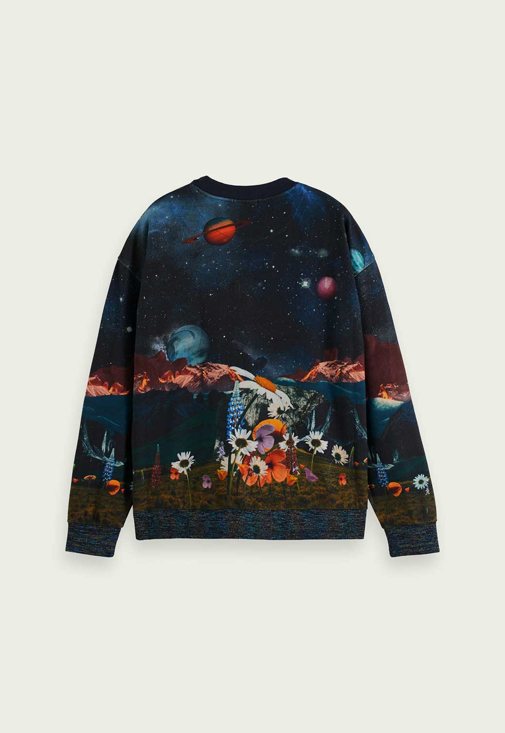 Dark Slate Gray סווטשירט הדפס חלל לגברים SCOTCH & SODA