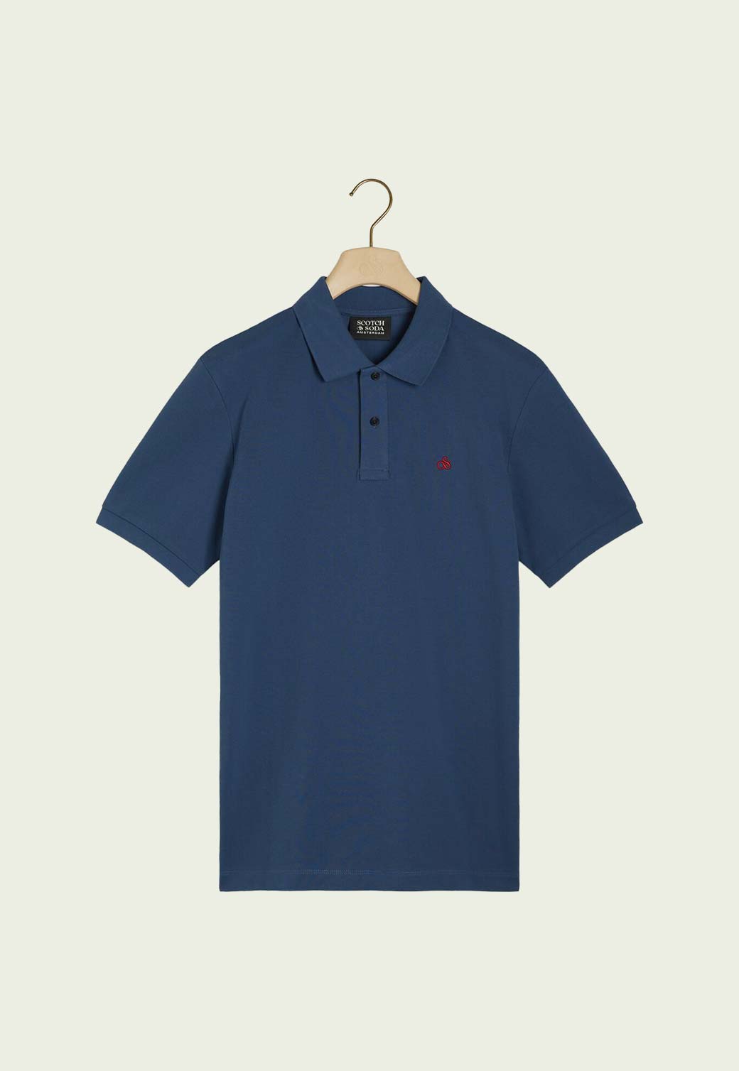 Dark Slate Gray חולצת פולו קצרה לגברים SCOTCH & SODA