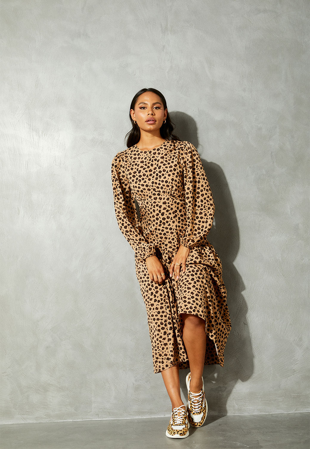 Gray שמלת מקסי מנומרת LUCIA NEVER FULLY DRESSED