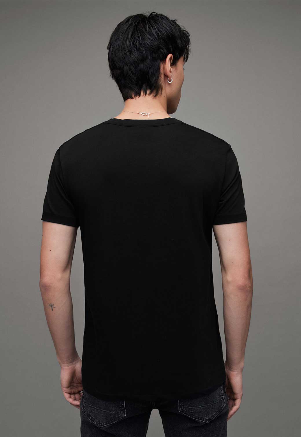 Dim Gray טי-שירט קצרה מפתח עגול לגברים Tonic ALLSAINTS