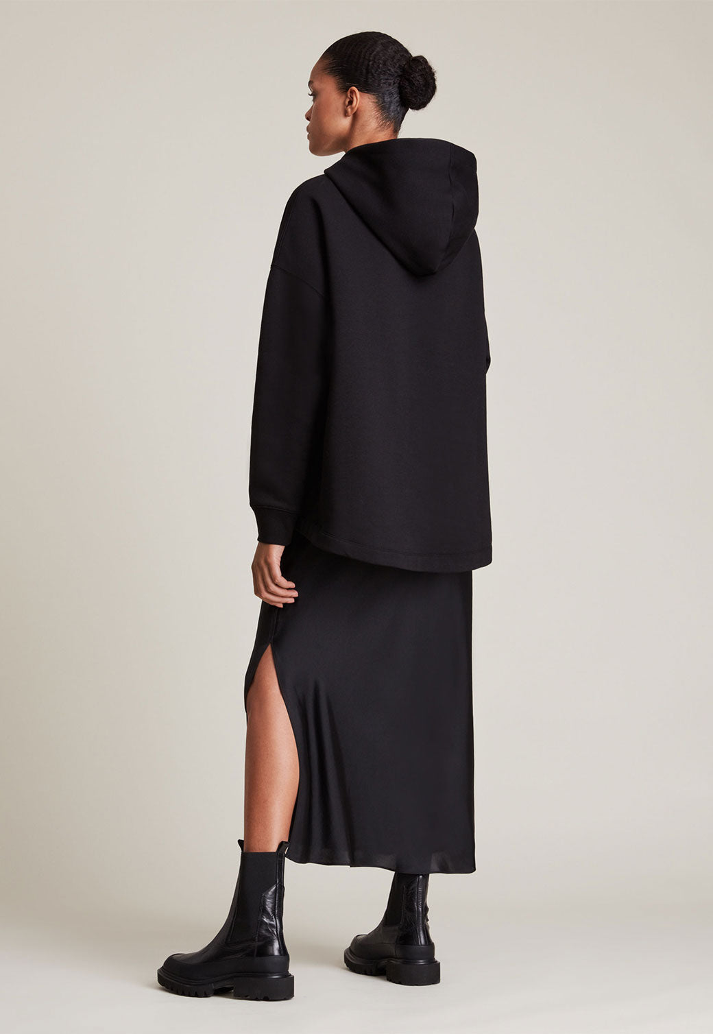 Light Gray סווטשירט עם קפוצ'ון והדפס ETIENNE ALLSAINTS