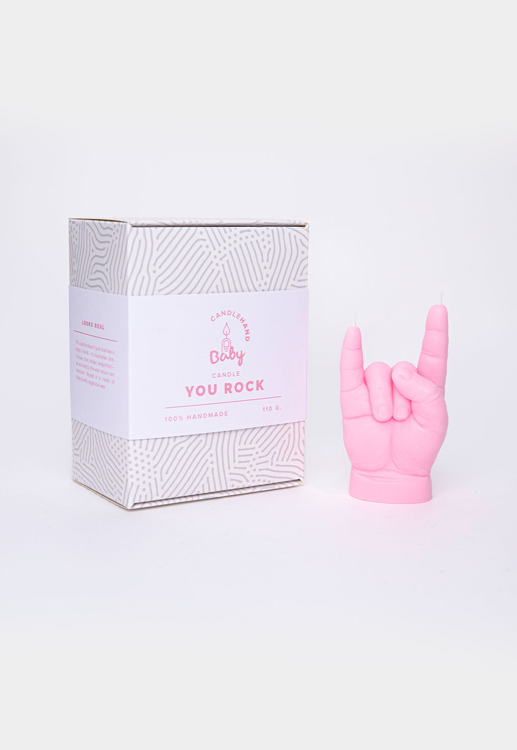 Lavender נר שעווה BABY YOU ROCK CANDLEHAND