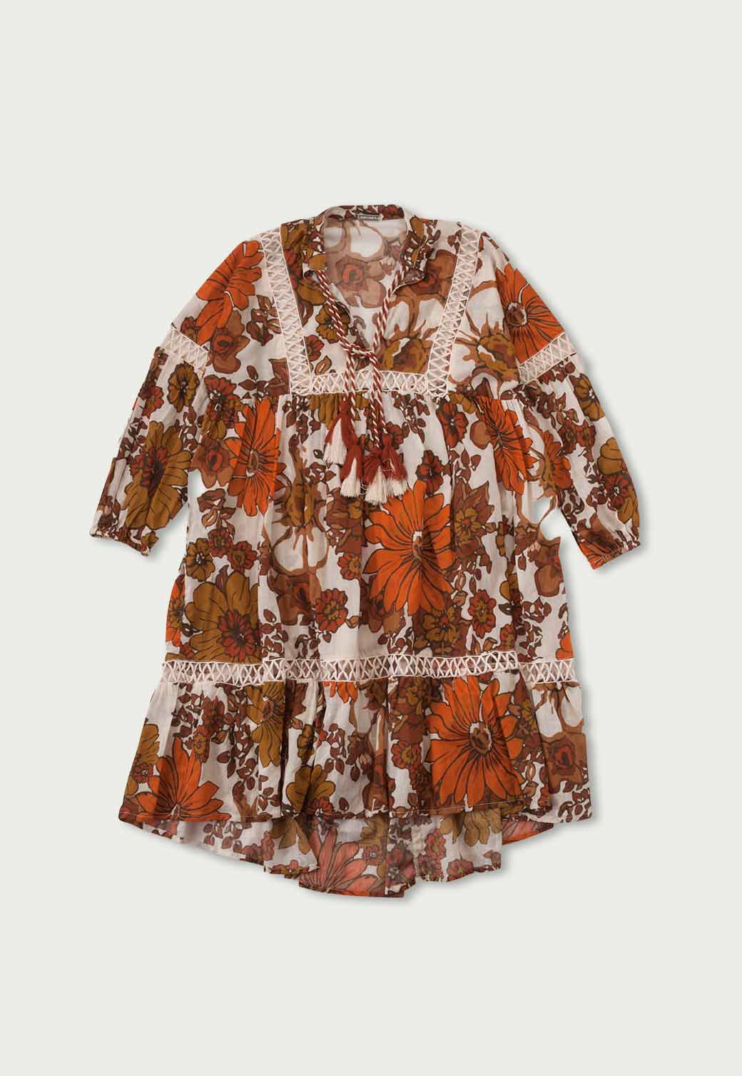 Saddle Brown MIMI KIDS DRESS שמלת מיני DODO BAR OR