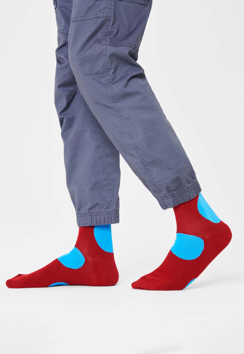 Dim Gray זוג גרביים בהדפס נקודות HAPPY SOCKS