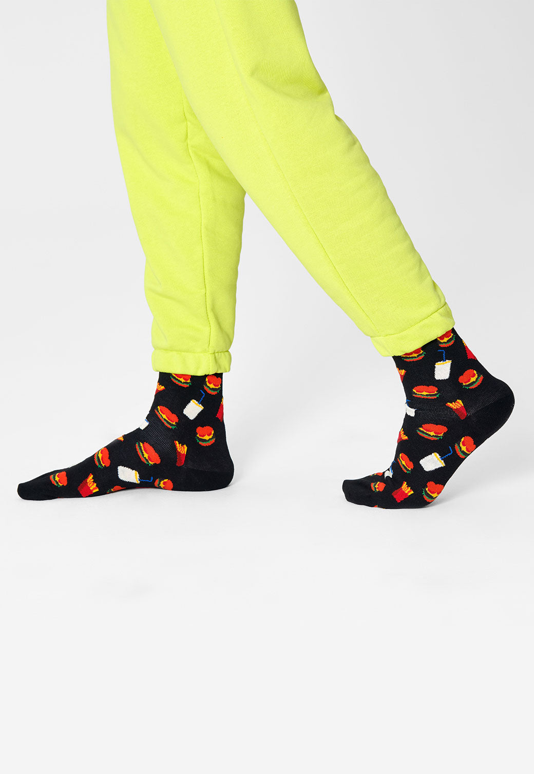 Beige זוג גרביים בהדפס המבורגר HAPPY SOCKS