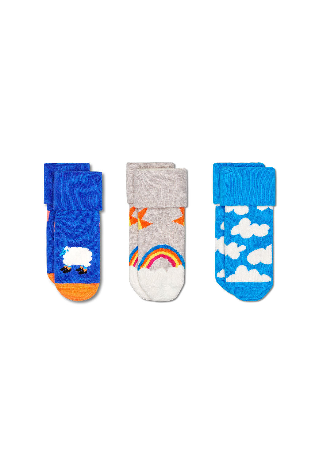 Light Gray מארז גרביים צבעוניים לילדים | 3 זוגות HAPPY SOCKS