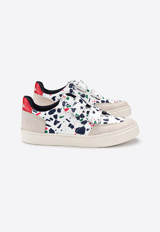 White Smoke סניקרס עם סגירת סקוצ'ים לילדים Small V-12 VEJA