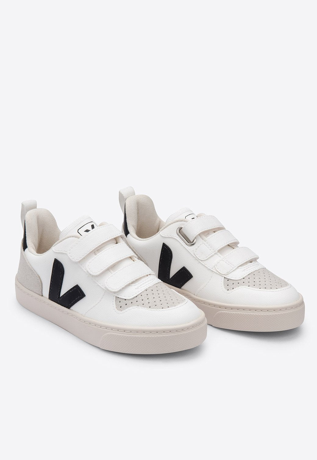 White Smoke סניקרס עם סגירת סקוצ'ים לילדים Small V-10 VEJA