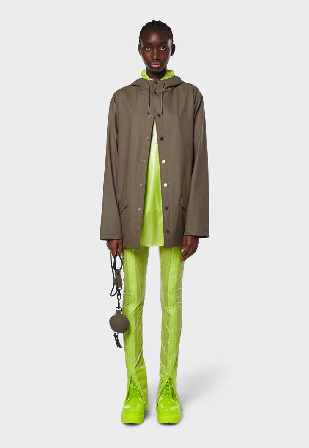 Lavender מעיל גשם עם כובע RAINS