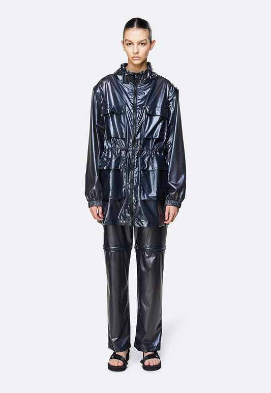 White Smoke מעיל גשם עם כיווץ במותן ושרוולים ניתנים להסרה RAINS