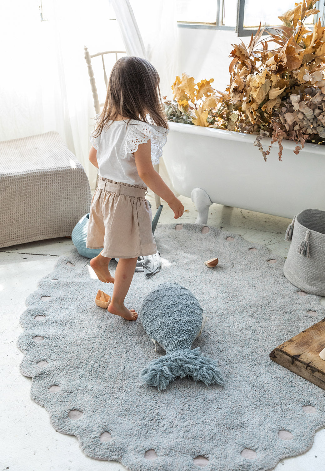 Gray שטיח 130X180 ס''מ | WASHABLE RUG PIN CONE LORENA CANALS