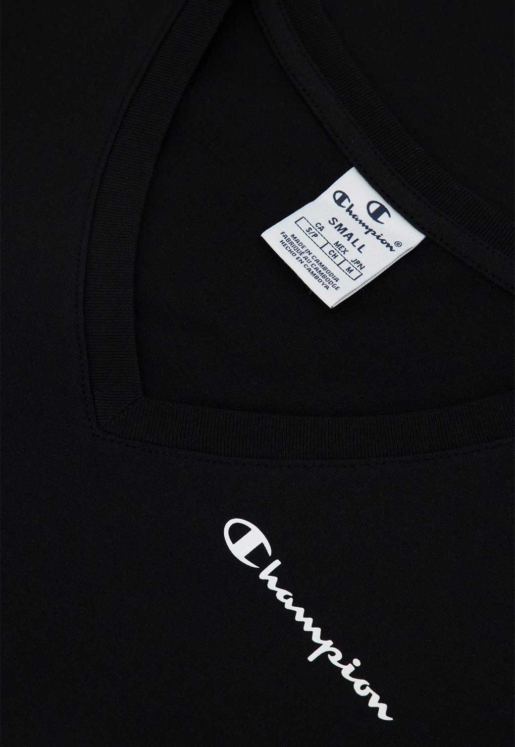 Black V-NECK T-SHIRT טי שירט קצרה CHAMPION