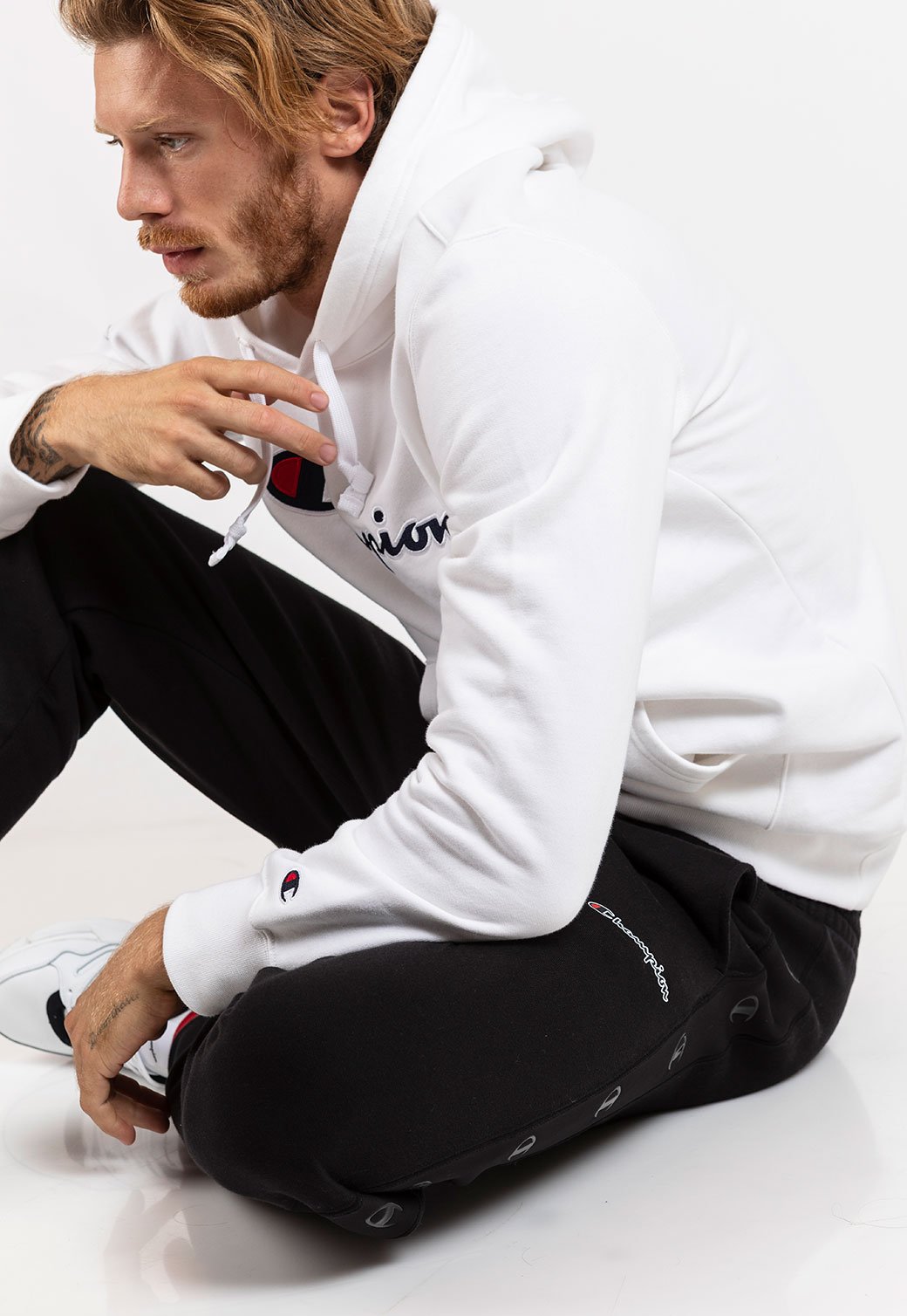 Black סווטשירט HOODED SWEATSHIRT WHT CHAMPION