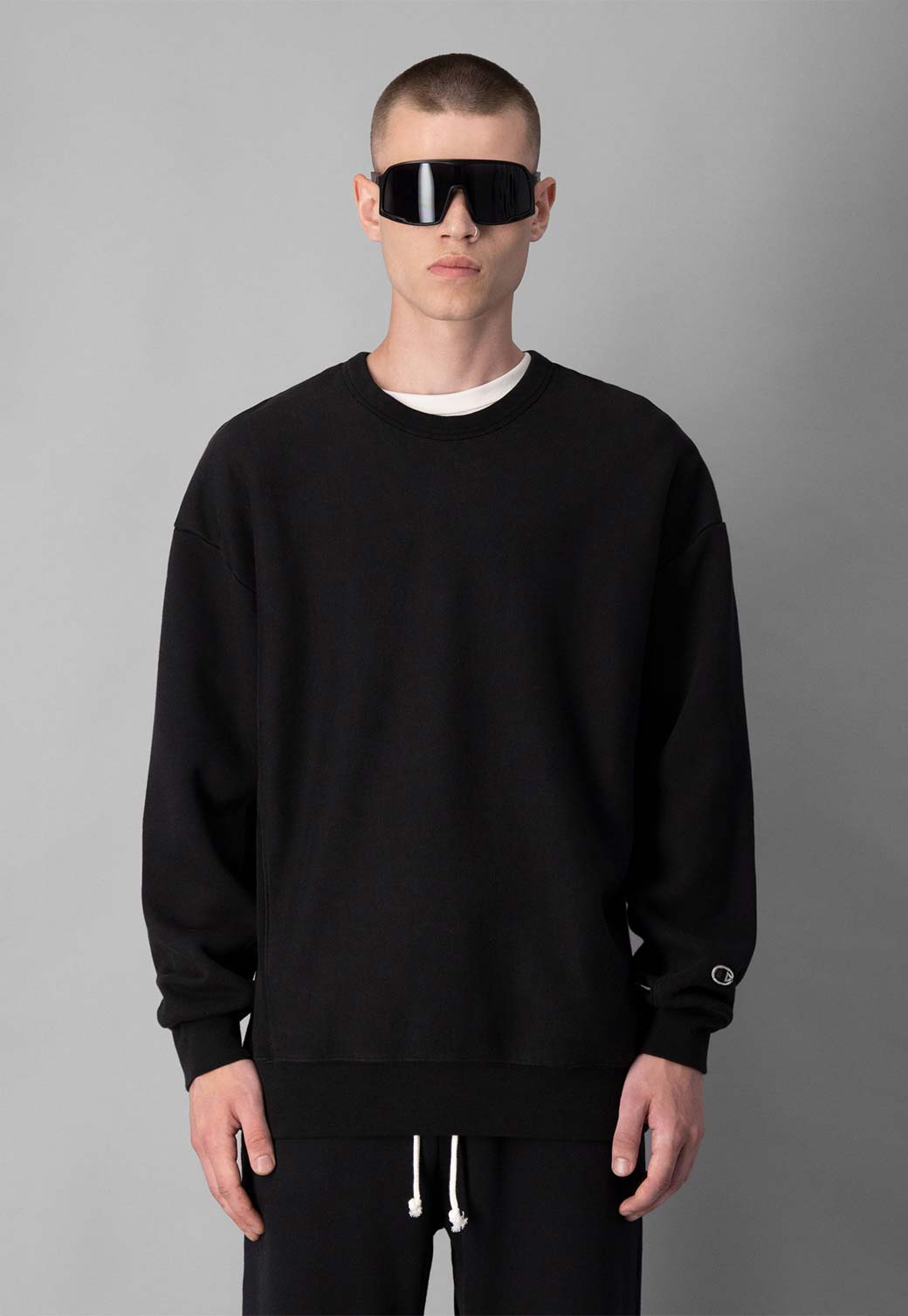 Gray PERMIUM-CREWNECK SWEATSHIRT סווטשירט CHAMPION