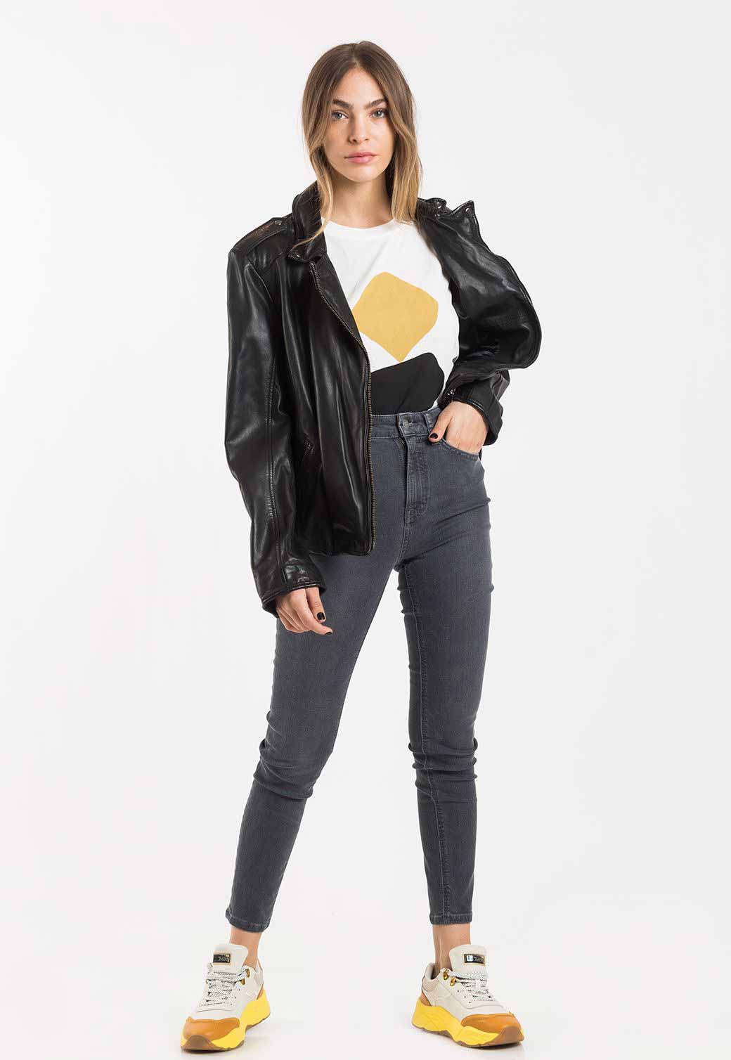 Dark Slate Gray ג'ינס ארוך לנשים Hightop Tilde NUDIE