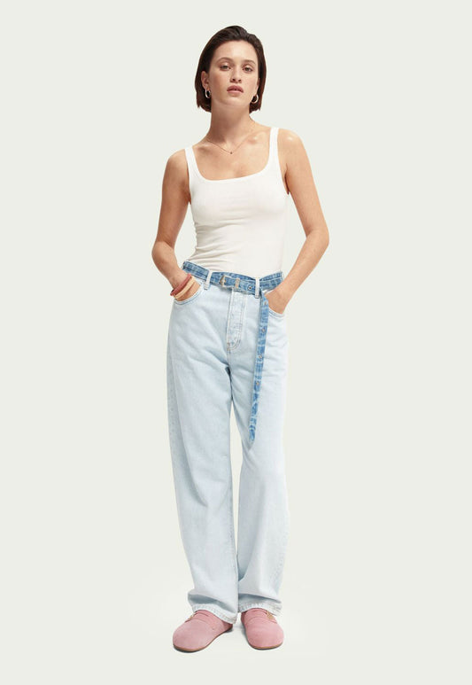 Beige גופיית ריב עם מפתח מרובע SCOTCH & SODA