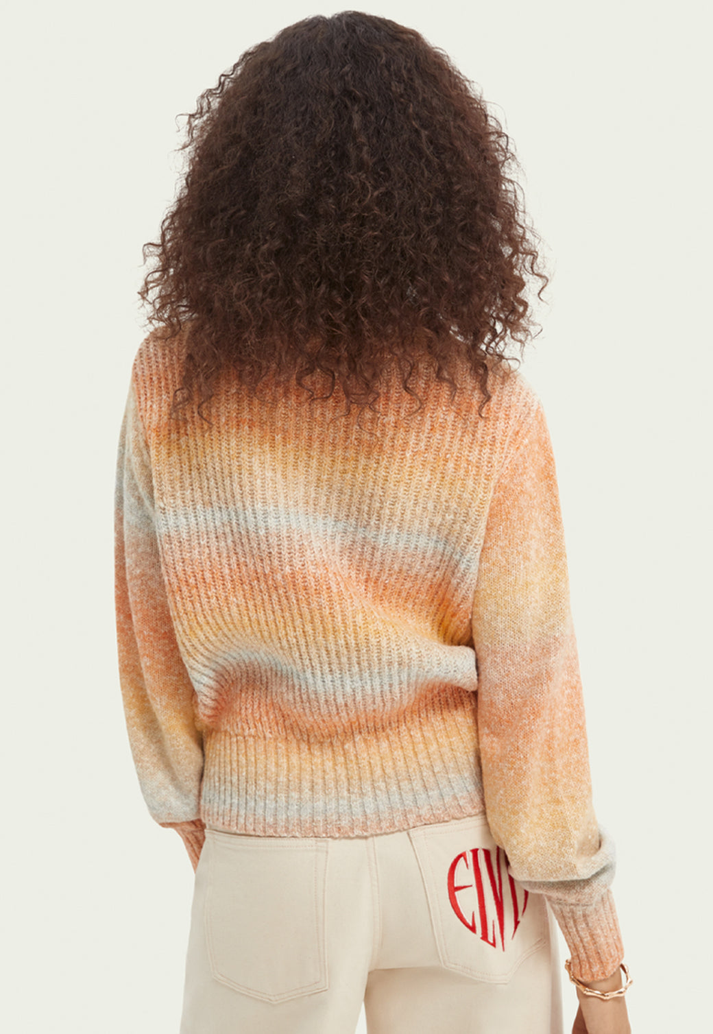 Dark Slate Gray סוודר עם מפתח וי באפקט גרדיאנט SCOTCH & SODA