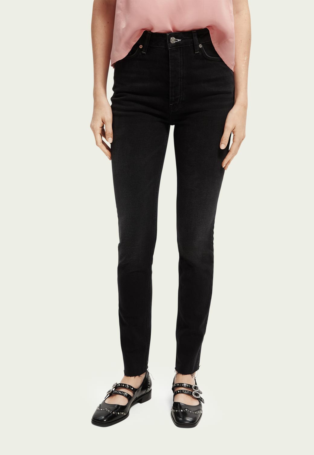 Black ג'ינס ארוך לנשים LINE SUPER HIGH RISE SKINNY SCOTCH & SODA