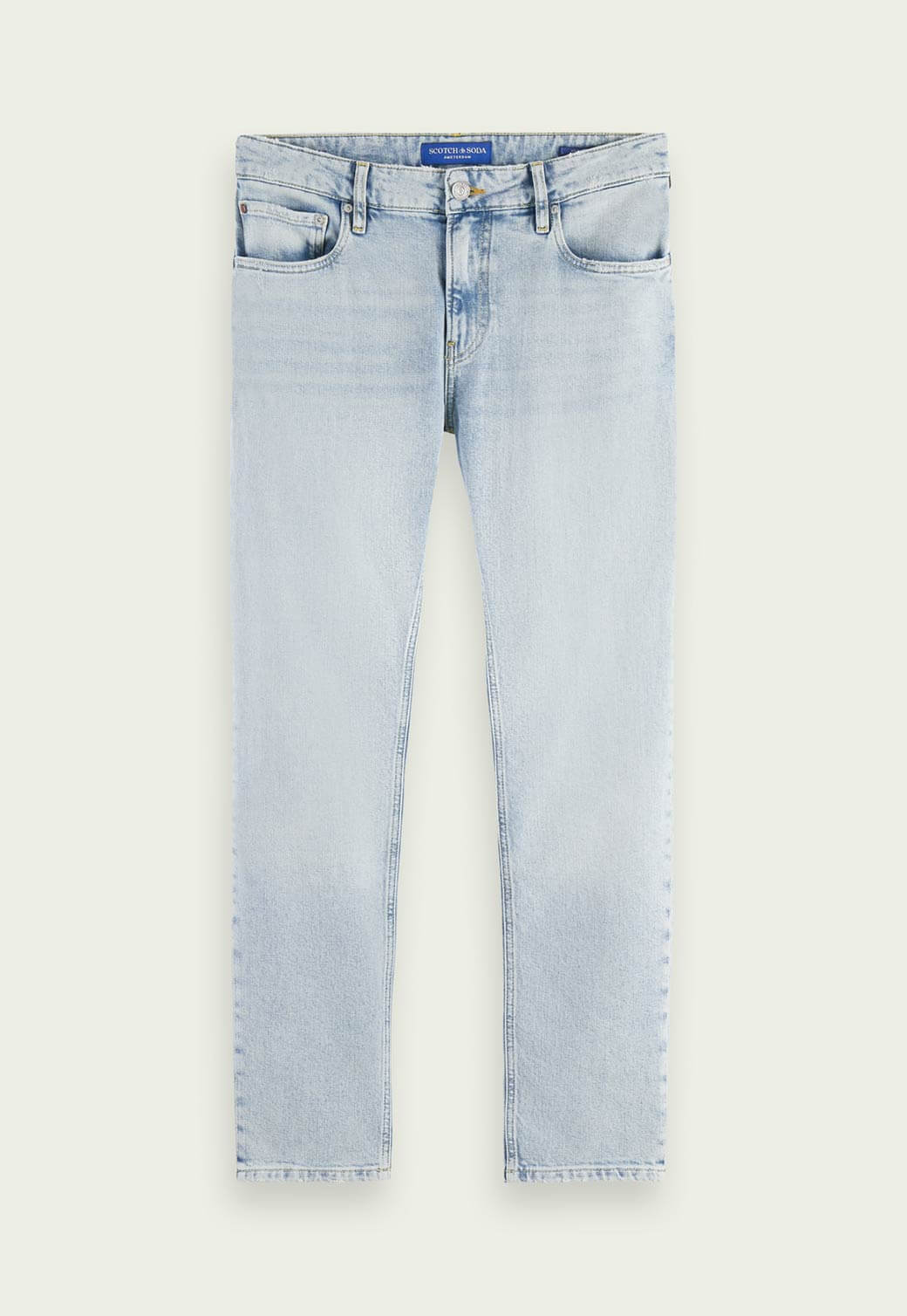 Light Gray SKIM SKINNY FIT JEANS  — BLUE SPLASH ג'ינס ארוך SCOTCH & SODA