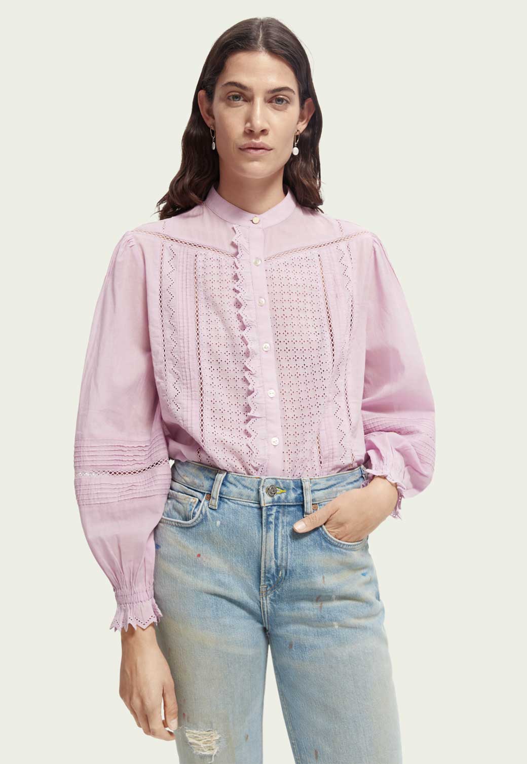 Light Gray חולצה מכופתרת לנשים SCOTCH & SODA