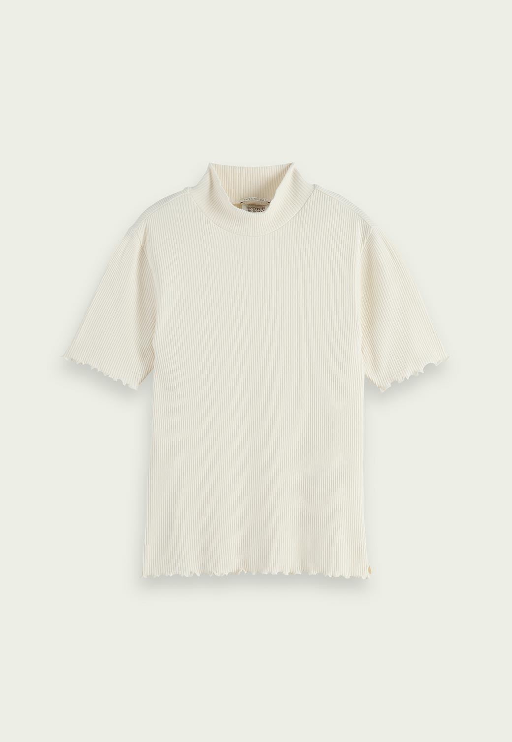 Beige חולצה קצרה עם מפתח עגול כותנה אורגנית לנשים SCOTCH & SODA