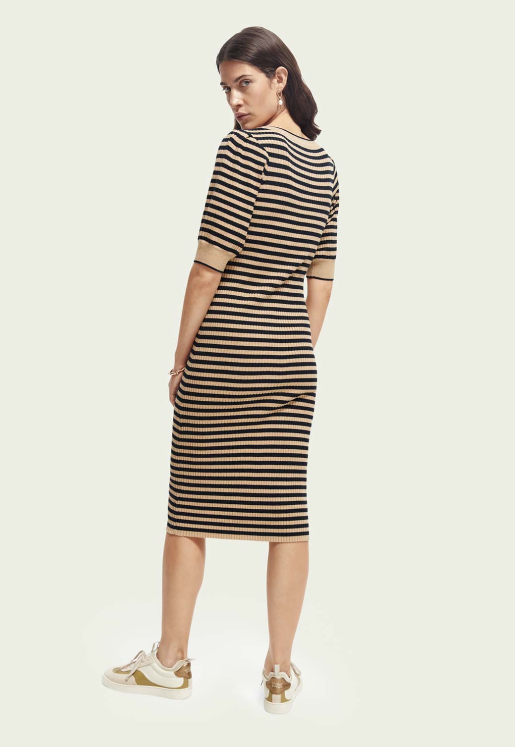 Antique White שמלת סריג מידי SCOTCH & SODA