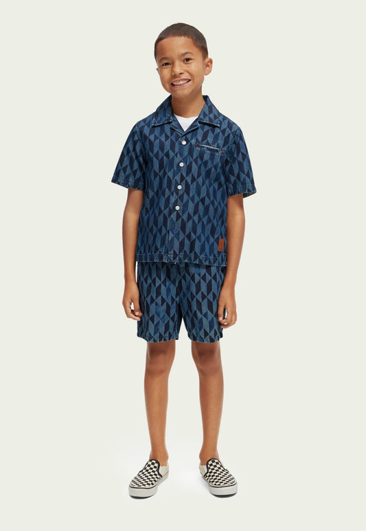 Beige חולצה מכופתרת קצרה לילדים SCOTCH & SODA