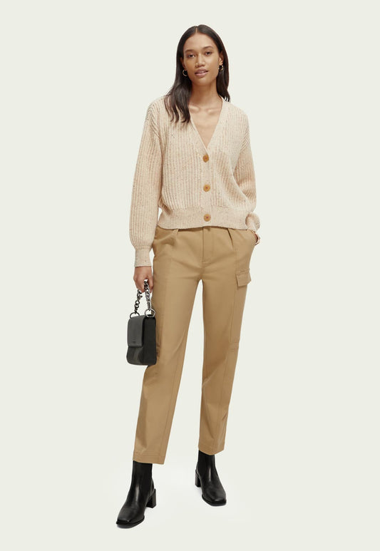 Beige קרדיגן במפתח וי לנשים SCOTCH & SODA