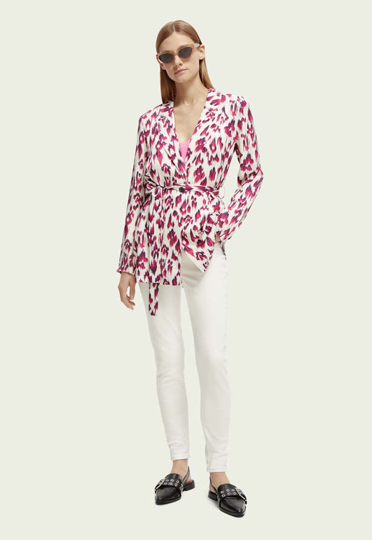 Beige בלייזר עם חגורת מותן לנשים SCOTCH & SODA