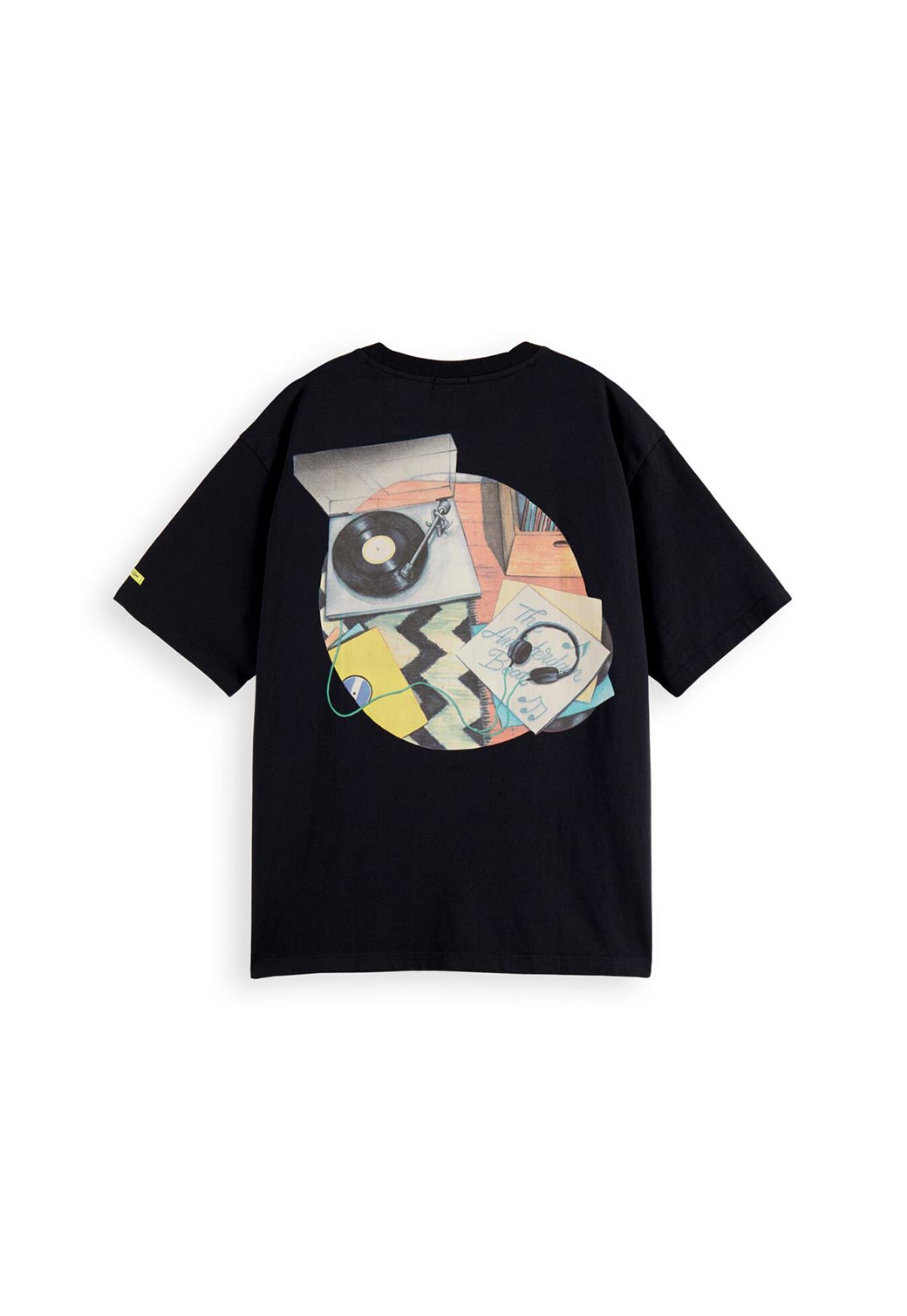 Black COTTON IN CONVERSION GRAPHIC LOOSE FIT T-SHIRT טי שירט קצרה SCOTCH & SODA