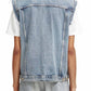 Dark Gray CUT OFF SLEEVELESS DENIM TRUCKER WITH BADGES ווסט SCOTCH & SODA