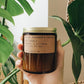 Dark Khaki נר שעוות סויה קטן | NO. 04 TEAKWOOD & TOBACCO P.F.CANDLE