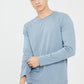 Light Gray טי שירט ארוכה עם מפתח עגול לגברים BY GARMENT