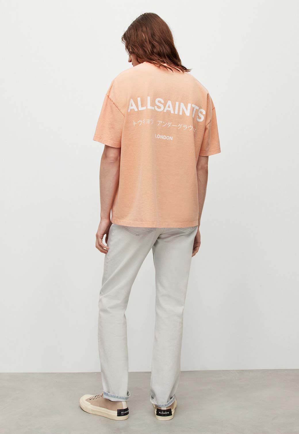 Light Gray טי-שירט קצרה Underground ALLSAINTS