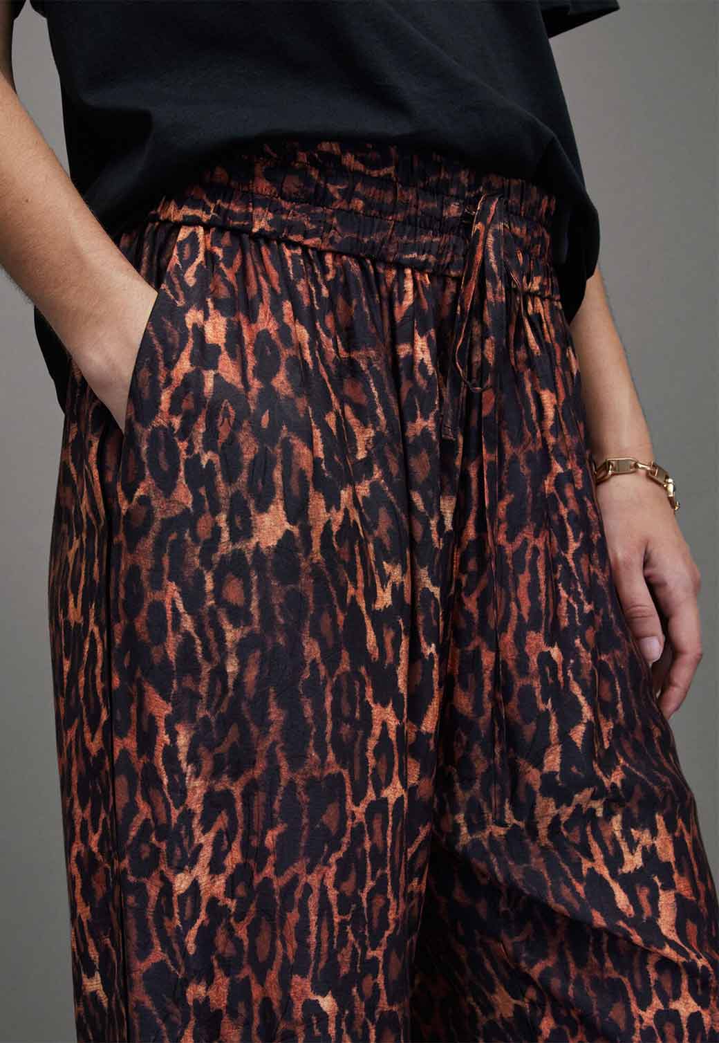 Black מכנסיים ארוכים לנשים Tyler ALLSAINTS