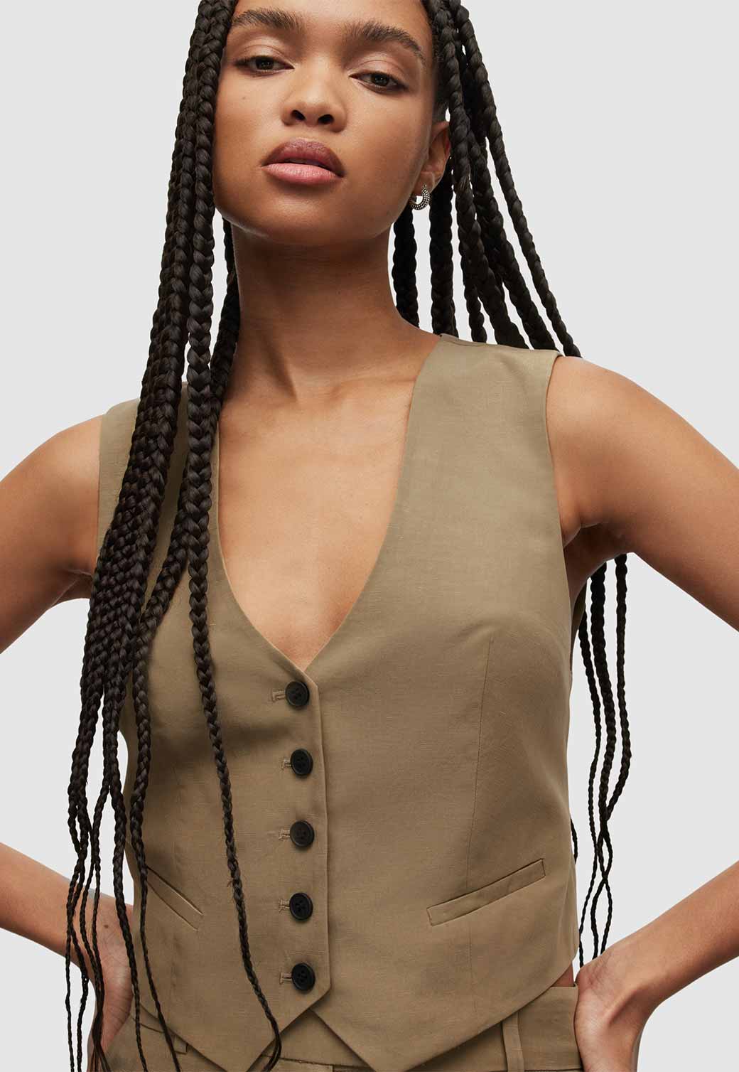 Dim Gray ווסט לנשים Deri Lyn ALLSAINTS