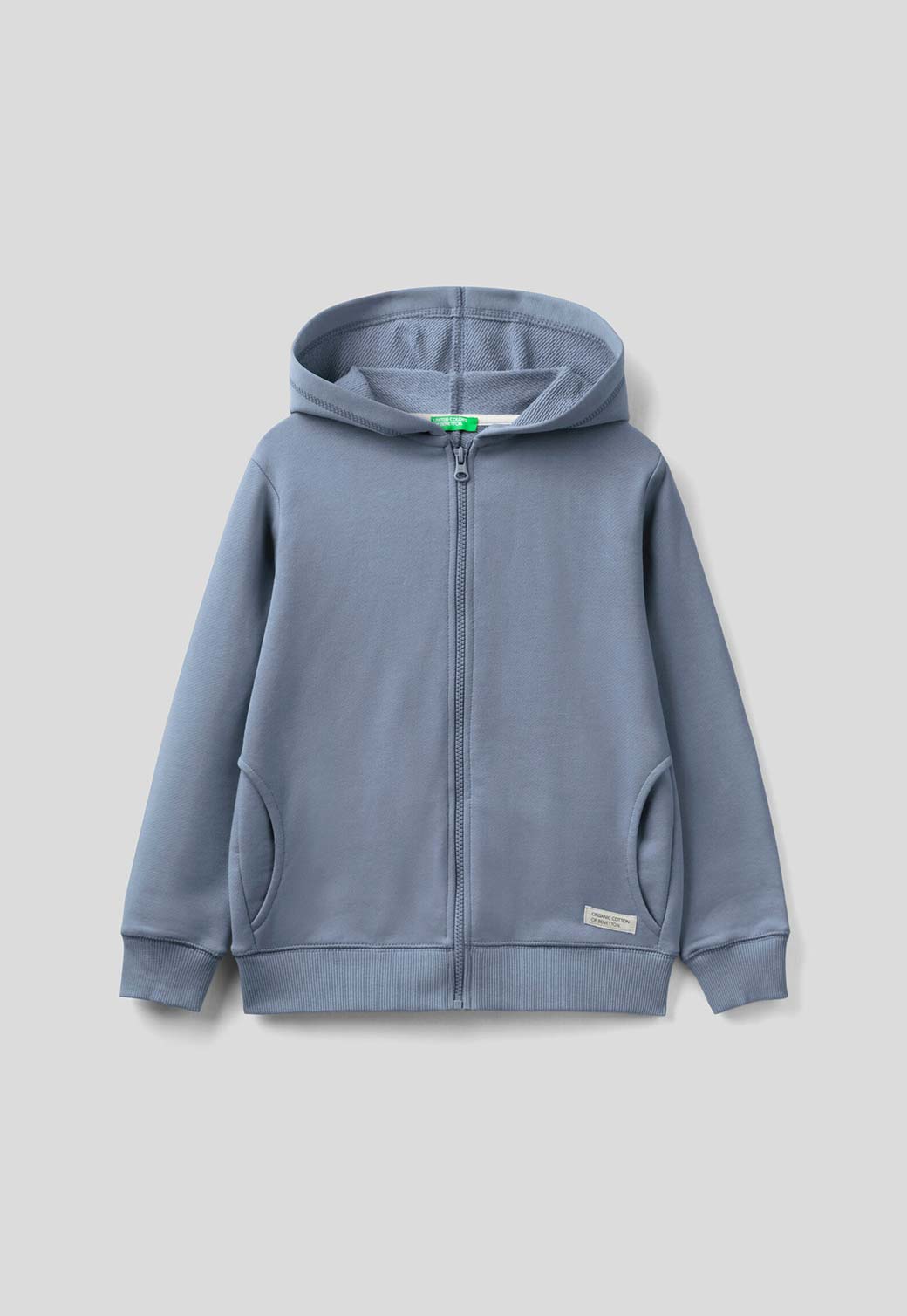 Light Gray קפוצ'ון עם רוכסן לילדים BENETTON