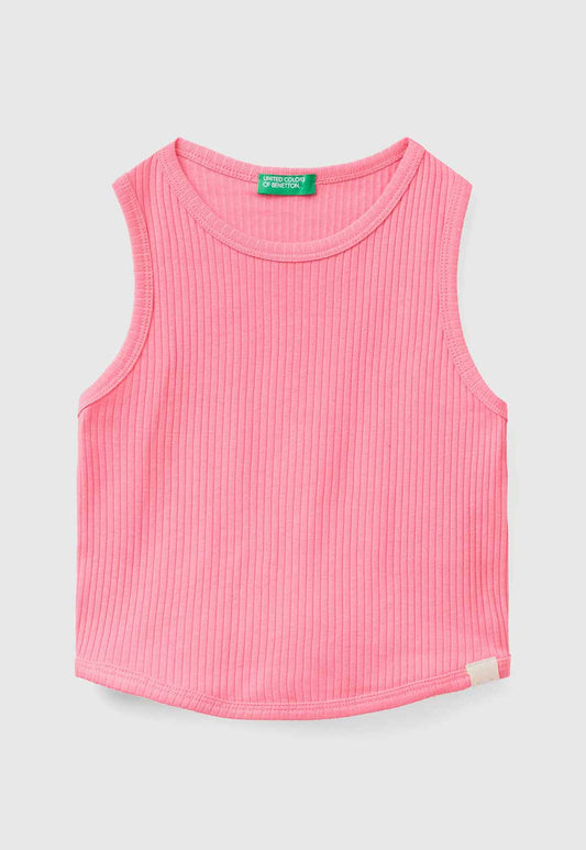 Pink גופיית ריב לילדות BENETTON