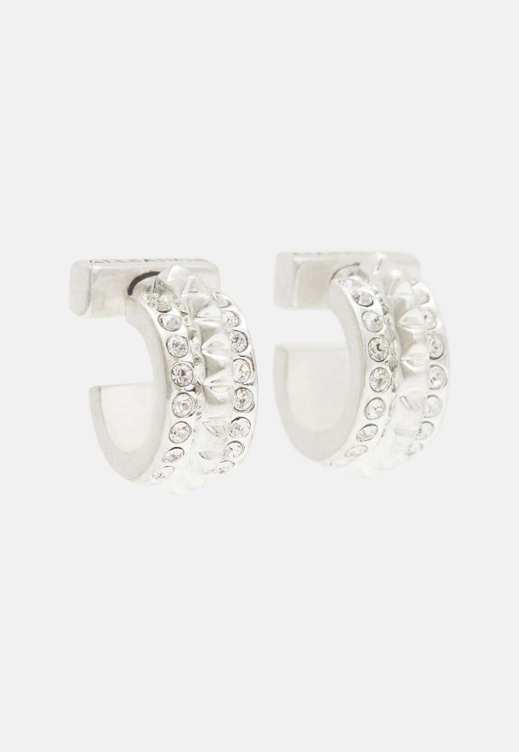 White Smoke EARRINGS-AS ER STUD STN SML HOOP עגילים ALLSAINTS