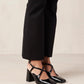 Black REGGIE ONIX BLACK LEATHER PUMPS נעלי עקב ALOHAS