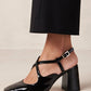 Black REGGIE ONIX BLACK LEATHER PUMPS נעלי עקב ALOHAS