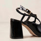 Light Gray REGGIE ONIX BLACK LEATHER PUMPS נעלי עקב ALOHAS