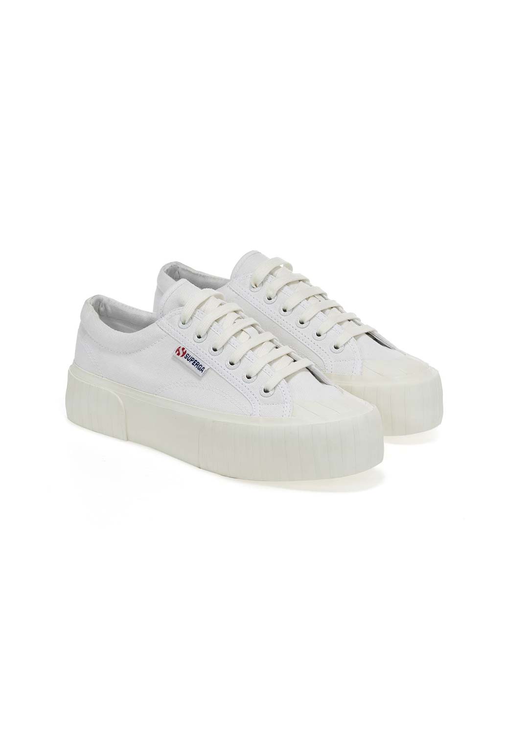 Light Gray סניקרס לנשים Stripe Platform SUPERGA