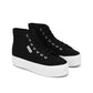 Black סניקרס גבוהות לנשים Hi Top SUPERGA