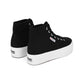 Black סניקרס גבוהות לנשים Hi Top SUPERGA