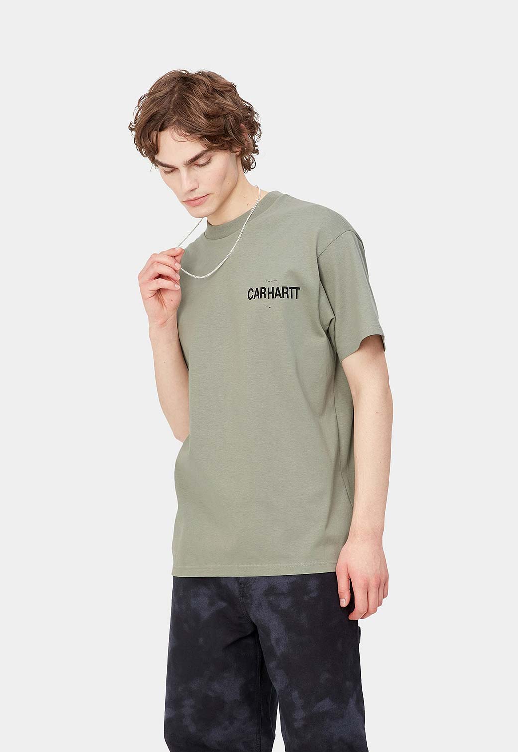 Light Gray טי שירט קצרה לגברים S/S Fold-In CARHARTT WIP